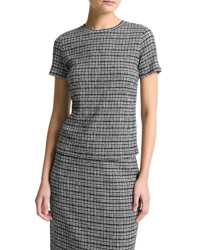 ヴィンス レディース トップス シャツ クルーネック Vince Checked Crewneck Top Eclipse Combo チェック