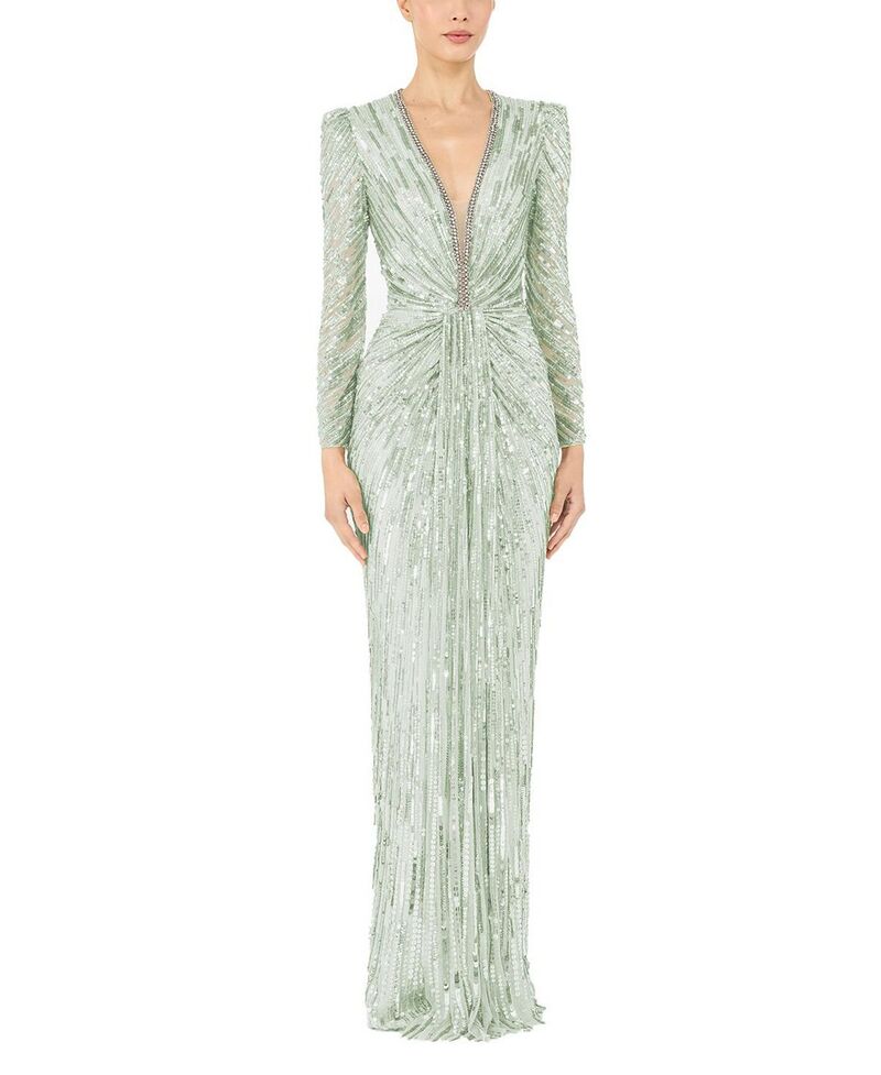 ジェニー・パッカム レディース トップス ワンピースパンコール Jenny Packham Darcy Sequin-Embellishedress Eau Du Nil