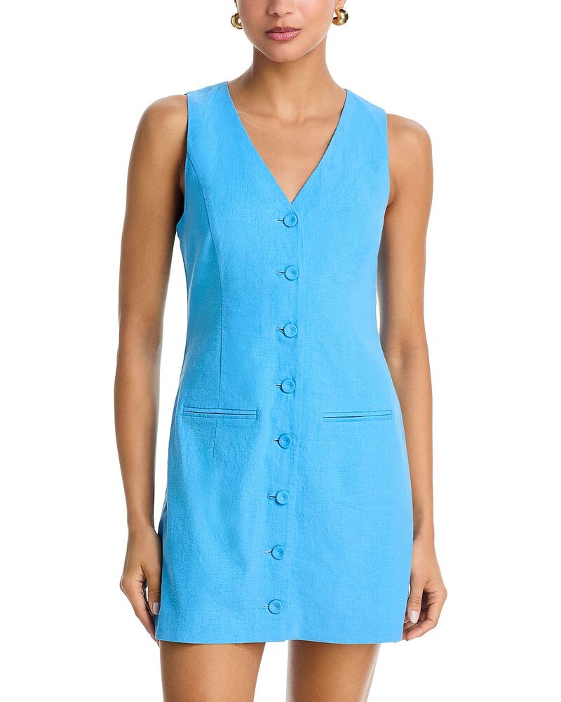 フレンチコネクション レディース トップス ワンピース A ライン ミニ ノースリーブ FRENCH CONNECTION Aspen Sleeveless A Line Mini Dress Poolside Blue ブルー