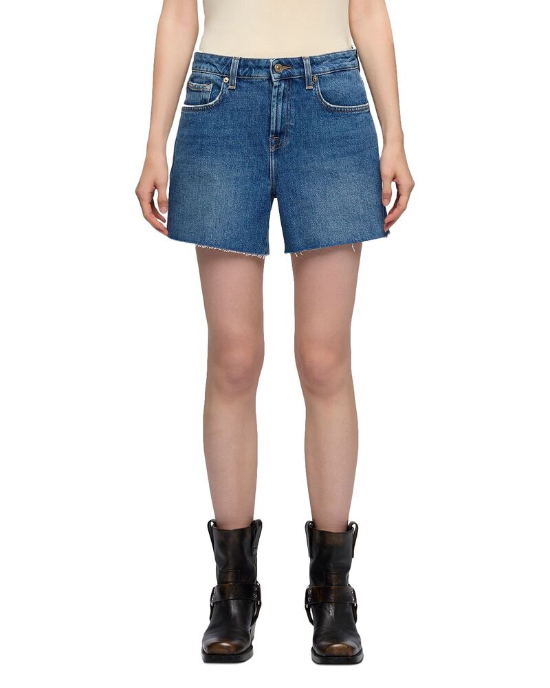 セブンフォーオールマンカインド レディース ボトムス ハーフパンツ・ショーツ ショートパンツ デニム 7 For All Mankind Monroe Long Denim Shorts in Explorer デニム