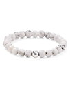 アクア レディース ブレスレット・バングル・アンクレット アクセサリー Sterling Silver & Stone Beaded Stretch Bracelet - 100% Exclusive White Howlite/Silver
