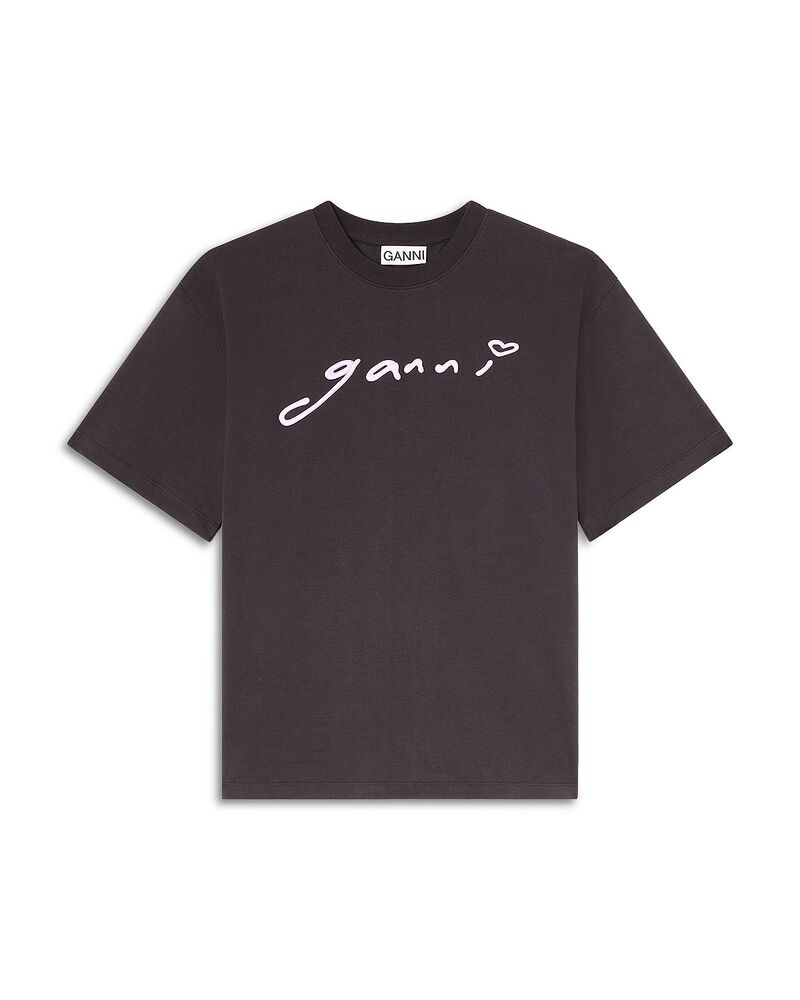 ガニー レディース トップス Tシャツ ジャージー ロゴ グラフィック GANNI Jersey Logo Graphic Tee Phantom