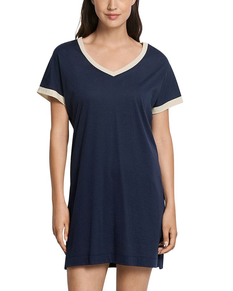 ハンロ レディース トップス シャツ Hanro Laura Bigshirt Deep Navy ネイビー