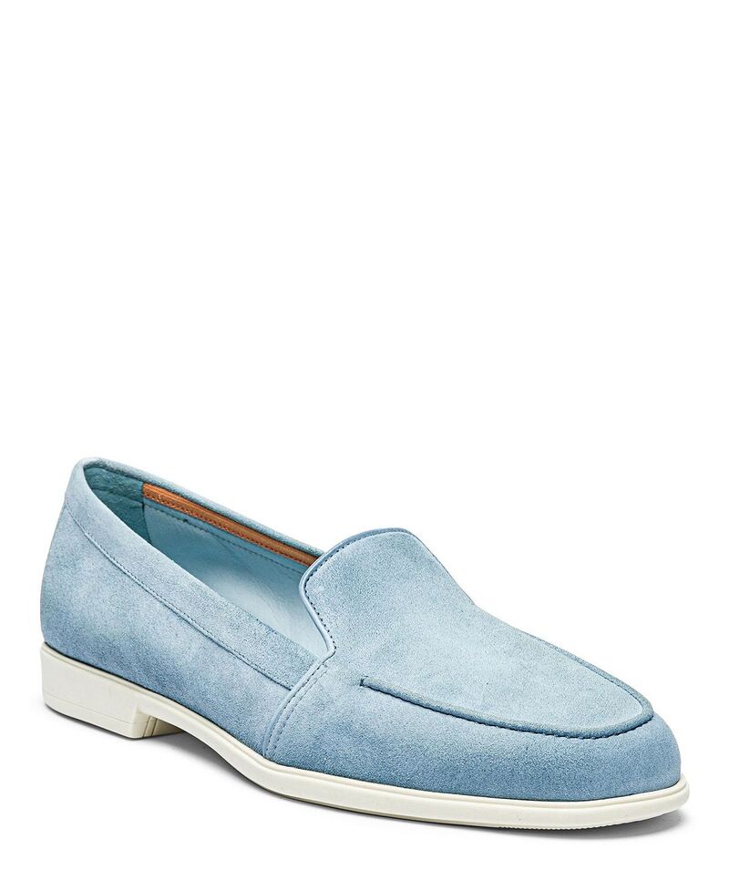 サントーニ レディース シューズ スリッポン・ローファー スエード Santoni Women'suede Loafer Light/Pastel Blue ブルー