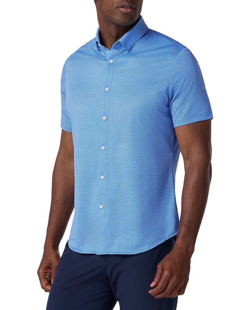 ミズンメイン メンズ トップス シャツ Mizzen+Main Halyard Short Sleeve Dresshirt Medium Blue ブルー