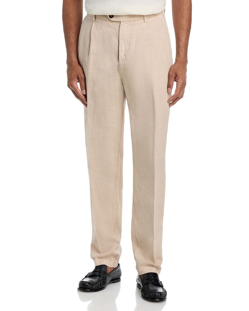 イレブンティ メンズ ボトムス カジュアルパンツ リラックスフィット プリーツ リネン Eleventy Garment Dyed Linen Relaxed Fit Pleated Trousersand サンド