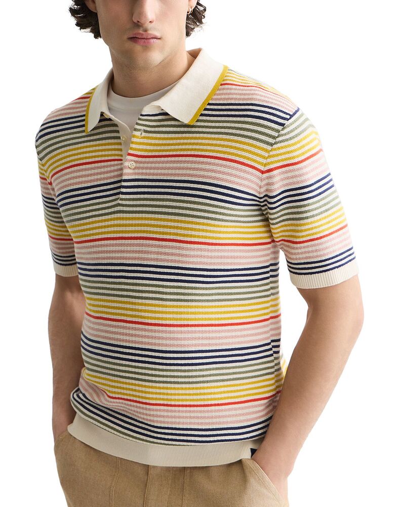 スコッチアンドソーダ メンズ トップス ポロシャツ レギュラーフィット ニット Scotch & Soda Striped Structured Knitted Regular Fit Polo Multi マルチカラー