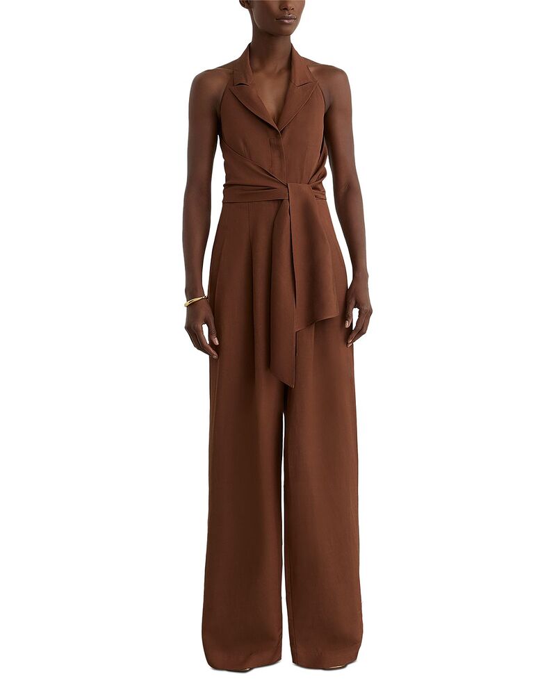 レイス レディース トップス ジャンプスーツ プチ REISS Petite Taya Tie Front Jumpsuit Rust Orange オレンジ