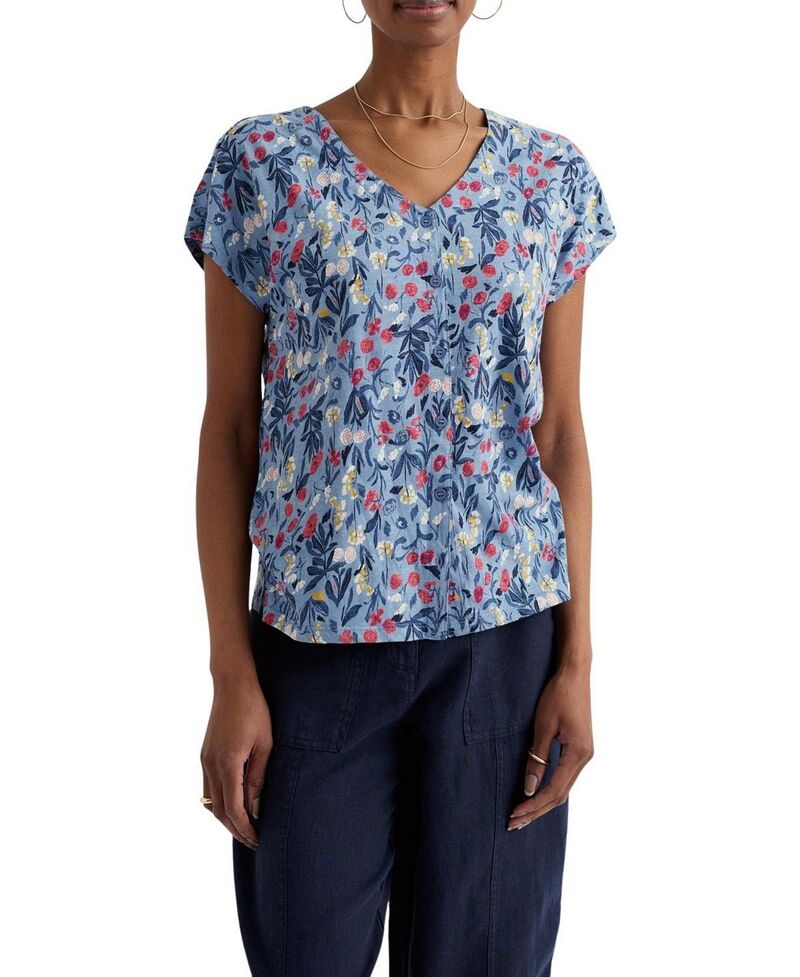 シーソルトコーンウォール レディース トップス シャツ Vネック ジャージー Seasalt Cornwall Studio Glass V-Neck Jersey T-Shirt Spring Stemseascape Mix