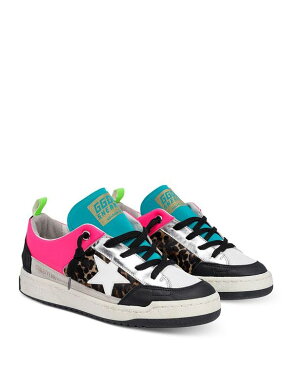 ゴールデングース レディース スニーカー シューズ Deluxe Brand Women's Yeah Mixed Media Low Top Sneakers Black/Pink