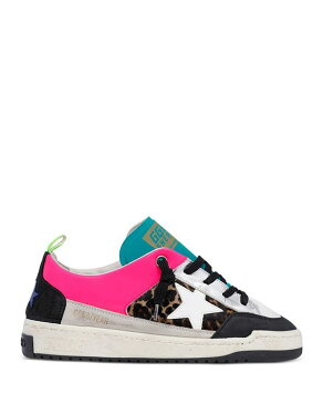 ゴールデングース レディース スニーカー シューズ Deluxe Brand Women's Yeah Mixed Media Low Top Sneakers Black/Pink