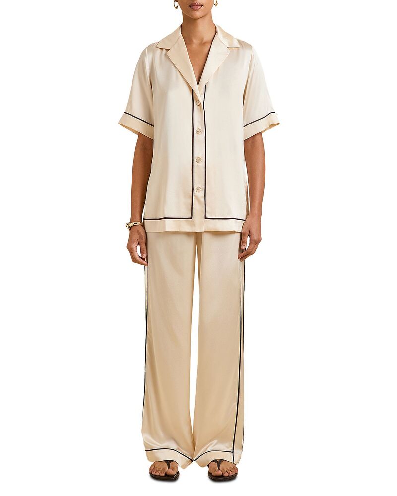 オリビアボンヘール レディース アウター パーカー・スウェット シルク Olivia von Halle Tilda Silk Pajama Set Bone