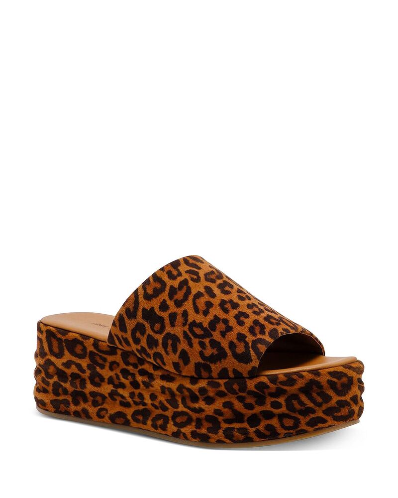 フリーピープル レディース シューズ サンダル Free People Women's Harbor Flatform Sandals Leopard Suede アニマル