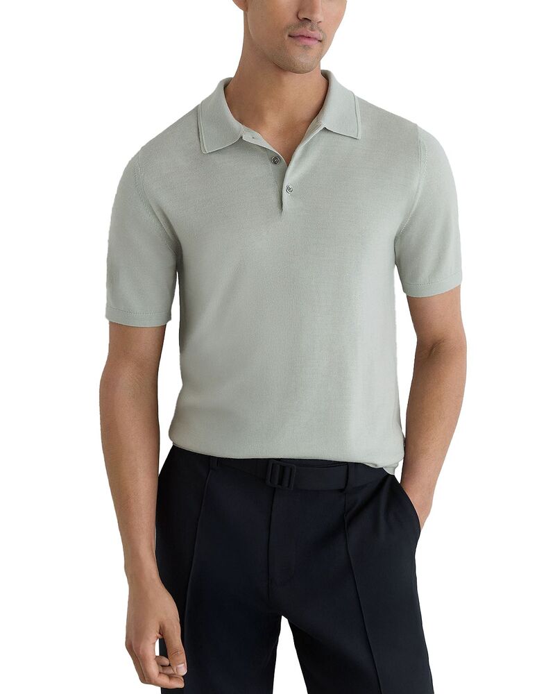 レイス メンズ トップス ポロシャツ ウール REISS Manor Merino Wool Polo Shirt Minty Sage セージ