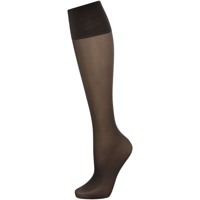 yz `[mX fB[X C A_[EFA 5 Per Packet Sheer Knee High Socks Nearly Black