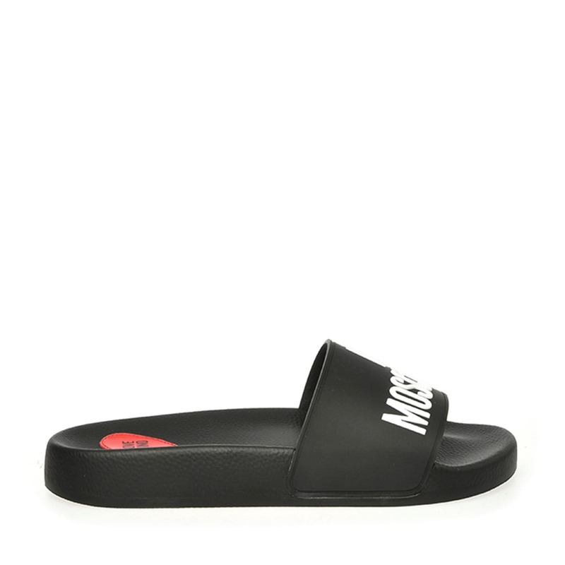 ラブ モスキーノ レディース シューズ サンダル ロゴ Love Moschino Logo Sliders Black 000 ブラック