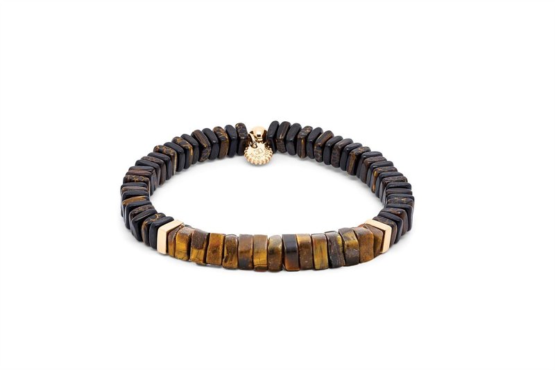 【送料無料】 タテオシアン メンズ ブレスレット・バングル・アンクレット アクセサリー Tateossian Legno Bead Bracelet Mens Brown/Tiger Eye