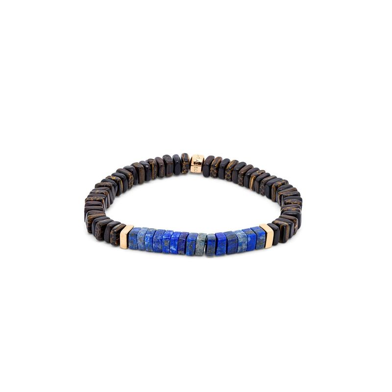 yz ^eIVA Y uXbgEoOEANbg ANZT[ Tateossian Legno Bead Bracelet Mens Ebony/Lapis