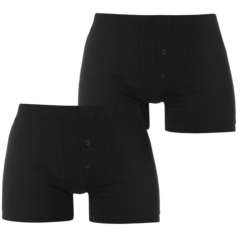 yz XZW[ Y {NT[pc A_[EFA 2 Pack Boxers Mens Black/Black