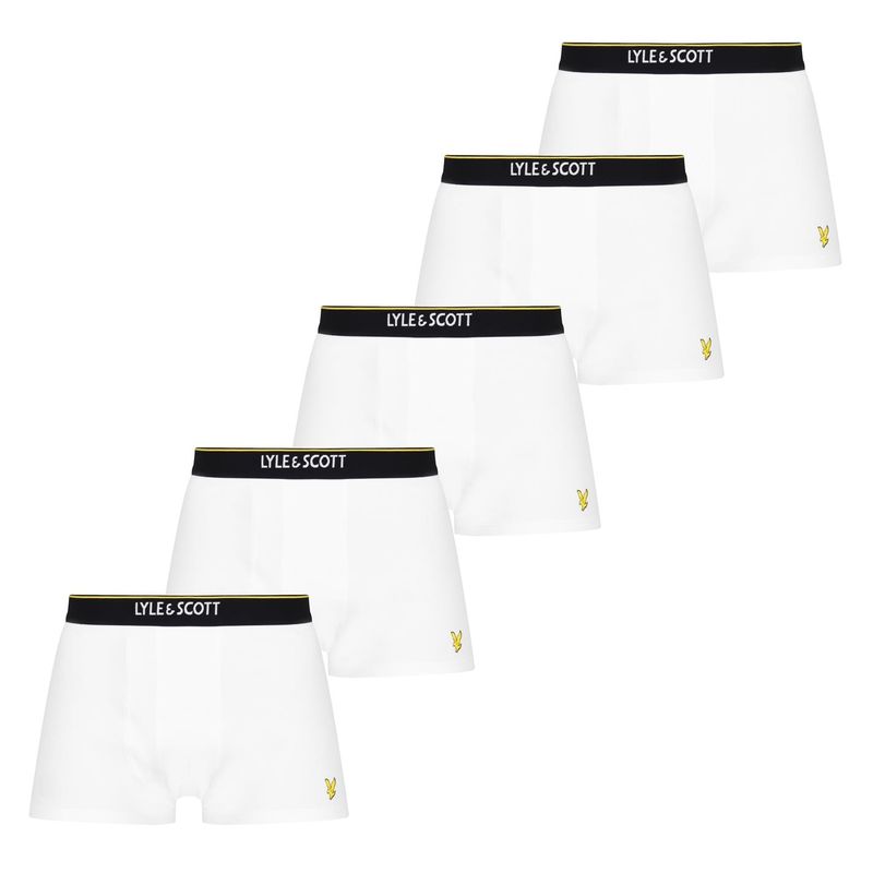 【送料無料】 ライルアンドスコット メンズ ボクサーパンツ アンダーウェア Jackson 5 Pack Boxer Shorts White 149