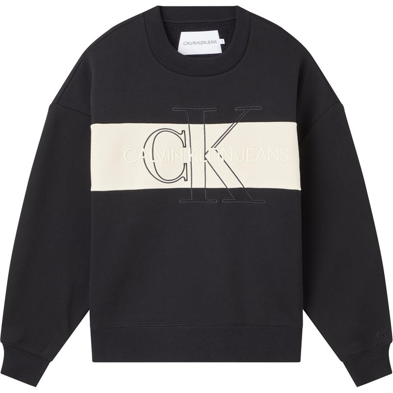 カルバンクライン レディース ナイトウェア アンダーウェア Mono Block Crew Sweatshirt CK BLACK BEH