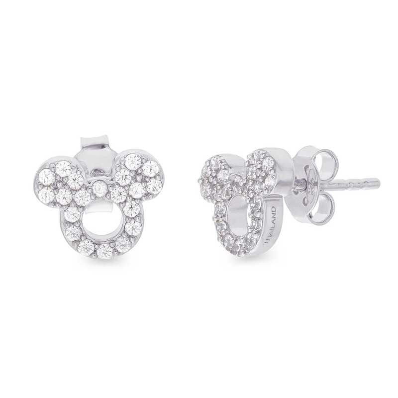 ディズニー メンズ ピアス・イヤリング アクセサリー Disney Mickey Studs Ld10 Silver/Crystal