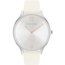 【送料無料】 カルバンクライン レディース 腕時計 アクセサリー Ladies Calvin Klein Leather Strap Watch Silver