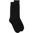 【送料無料】 ボス メンズ 靴下 アンダーウェア 2 Pack Plain Socks Black 001