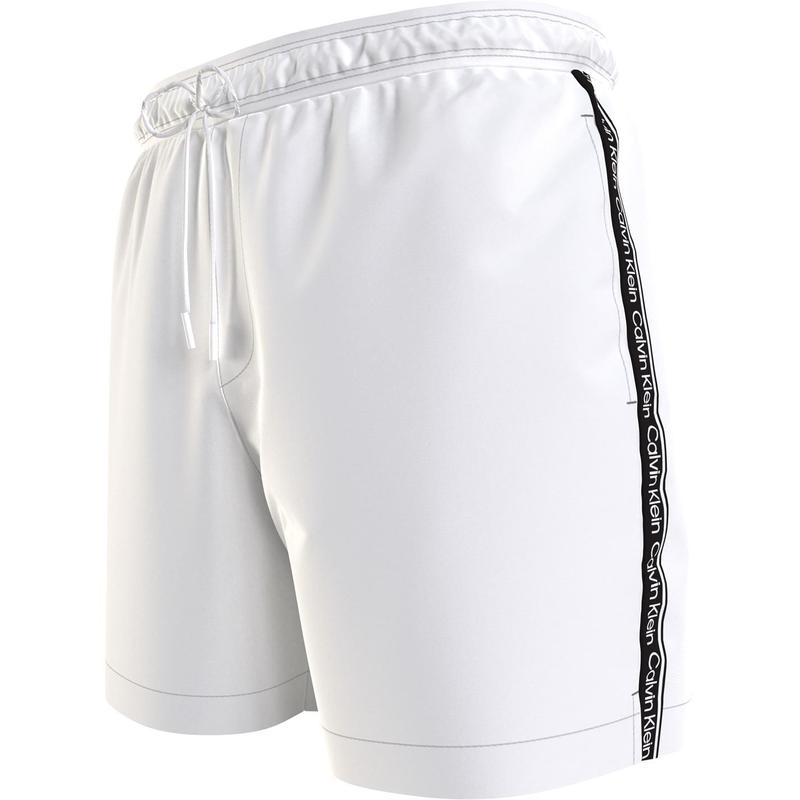 【送料無料】 カルバンクライン メンズ ハーフパンツ・ショーツ 水着 Medium Tape Swim Shorts Mens PVH Class White