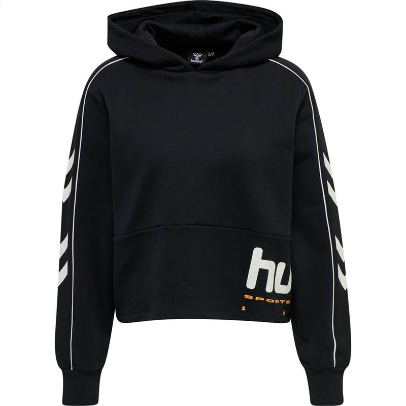 yz q fB[X p[J[EXEFbg AE^[ Hummel Yoko Crop Hoodie Womens Black