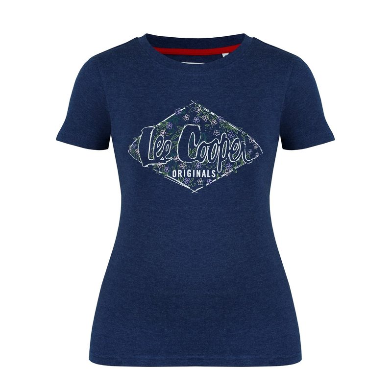 レークーパー レディース トップス Tシャツ Lee Cooper Classic T Shirt Ladies Navy Marl マール