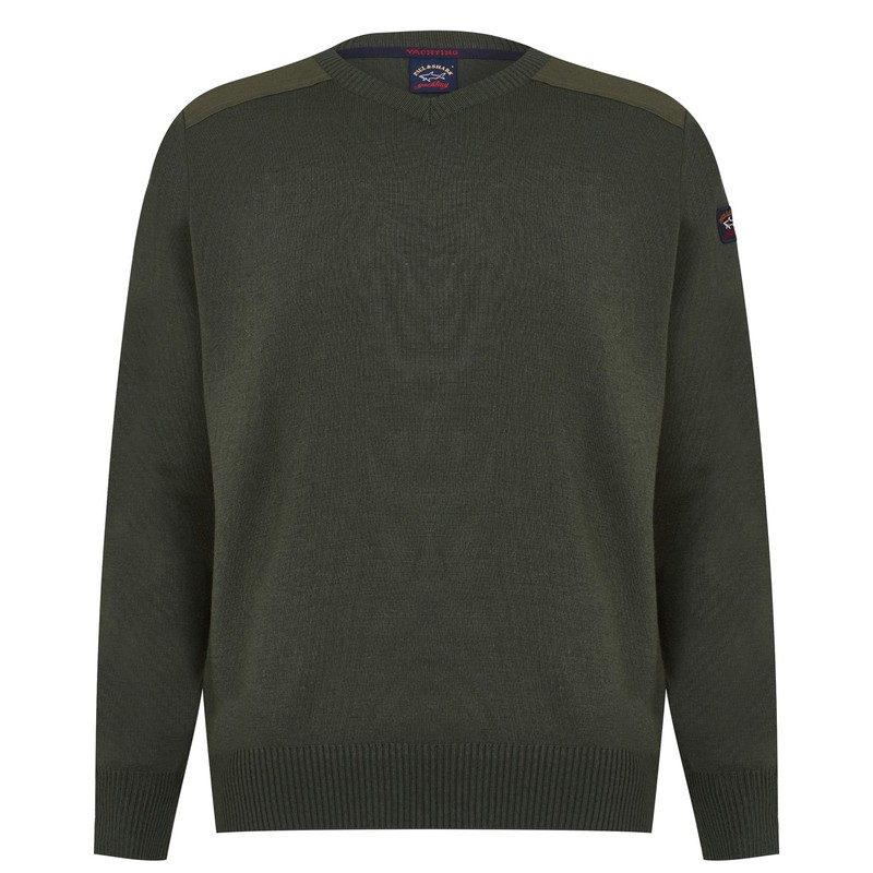 ポールアンドシャーク メンズ ニット・セーター アウター Marine V Neck Sweater Miltary Green