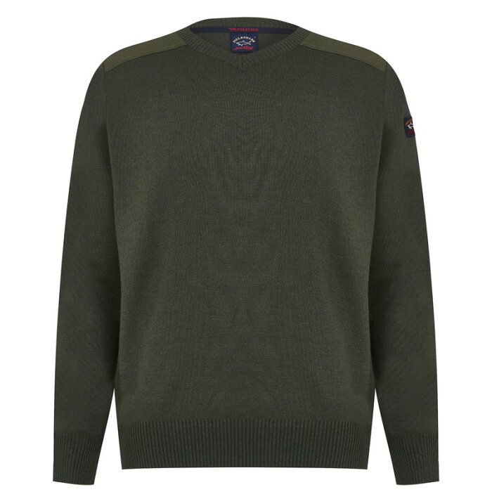 ポールアンドシャーク メンズ ニット・セーター アウター Marine V Neck Sweater Miltary Green