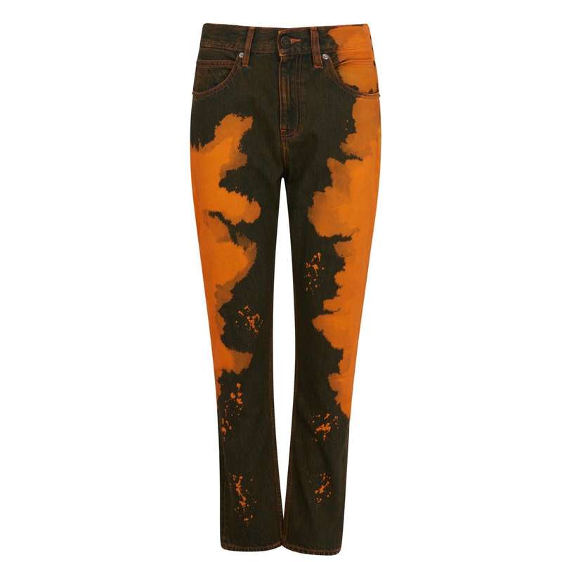 【送料無料】 カルバンクライン レディース デニムパンツ ジーンズ ボトムス Narrow Linear Jeans Bleach Dye 1BJ
