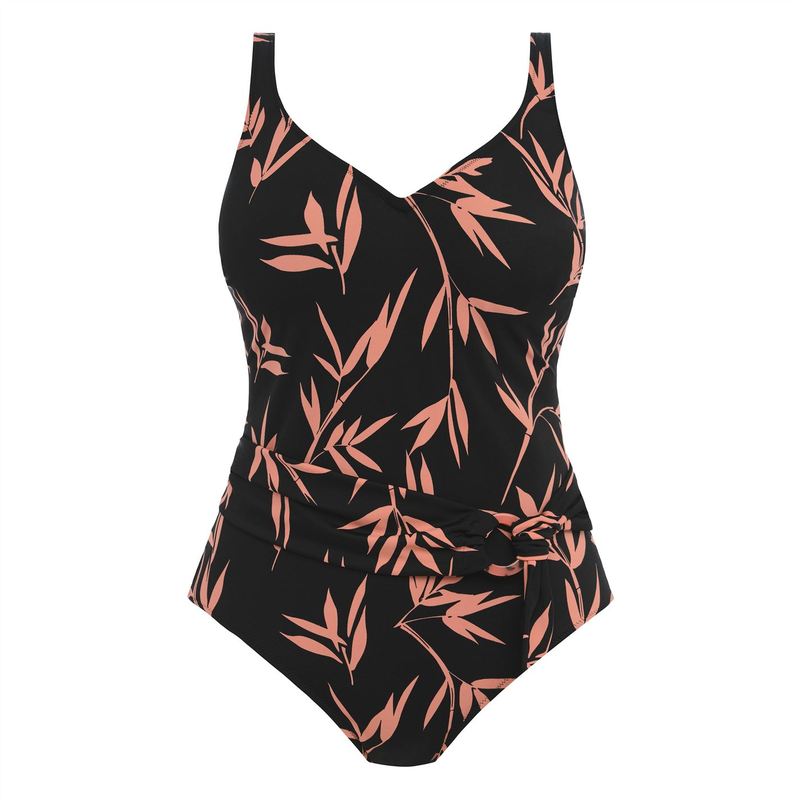 【送料無料】 ファンタジー レディース 上下セット 水着 Luna Bay Underwired Plunge Swimsuit Laquered Black