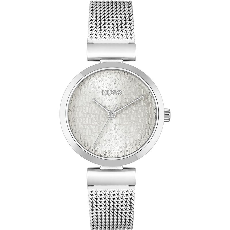 ̵ ե塼 ǥ ӻ ꡼ Ladies HUGO #SWEET Mesh Bracelet Watch Silver/White