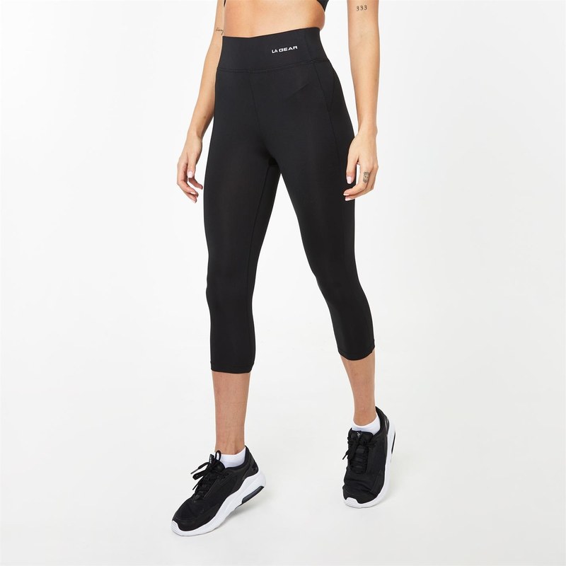 yz GG[MA fB[X MX {gX Three Quarter Capri Leggings Black