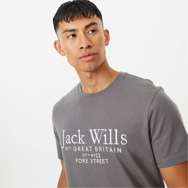 【につきまし】 ジャック ウィルス メンズ Tシャツ トップス Carnaby Logo T-Shirt Slate：ReVida 店 ジャック