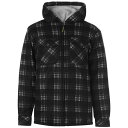 【送料無料】 ダンロップ メンズ パーカー・スウェット アウター Full Zip Checked Hoodie Mens Black
