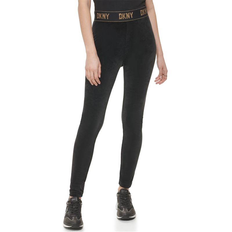 yz _i L j[[N fB[X MX {gX DKNY Logo W Leggings Ld31 Black/Gold