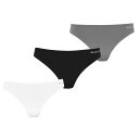 【送料無料】 リーボック レディース パンツ アンダーウェア 3 Pack Rae Thongs Ladies Blk/Wht/Gry