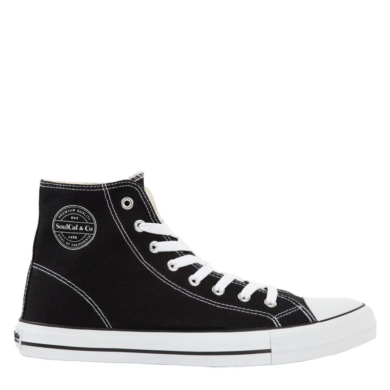  ソウルカル メンズ スニーカー シューズ Canvas High Mens Trainers Black/White