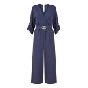 yz h fB[X WvX[c gbvX Navy Wrap Over Stretch Jumpsuit Navy