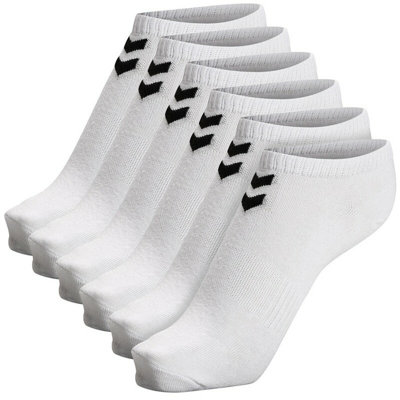yz q fB[X C A_[EFA Chevron 6 Pack of Ankle Socks White
