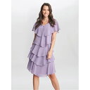 【送料無料】 ジーナバッコーニ レディース ワンピース トップス Bella Georgette Tiered Dress LILAC