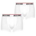 【送料無料】 モスキーノ メンズ ボクサーパンツ アンダーウェア Two Pack Boxer Trunks White