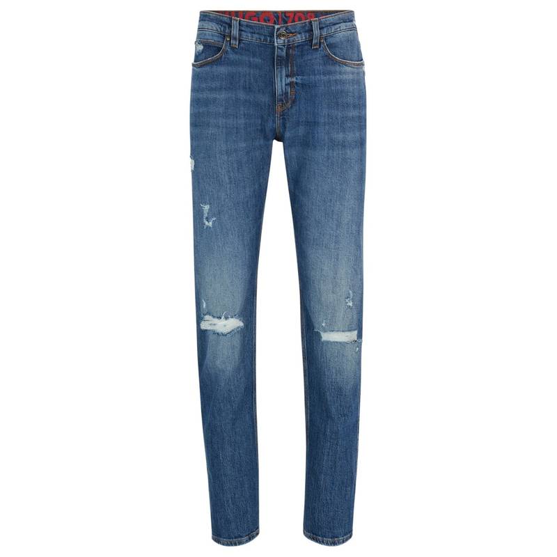 【送料無料】 フューゴ メンズ デニムパンツ ジーンズ ボトムス Hugo Boss 708 Slim Jeans Med Blue 420