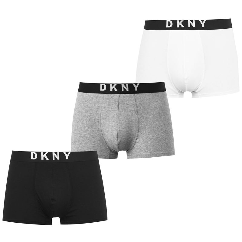 ダナ・キャラン 【送料無料】 ダナ キャラン ニューヨーク メンズ ボクサーパンツ アンダーウェア DKNY 3 Pack Boxer Shorts Blk/Gry/Wht