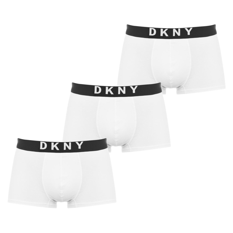 ダナ・キャラン 【送料無料】 ダナ キャラン ニューヨーク メンズ ボクサーパンツ アンダーウェア DKNY 3 Pack Boxer Shorts White
