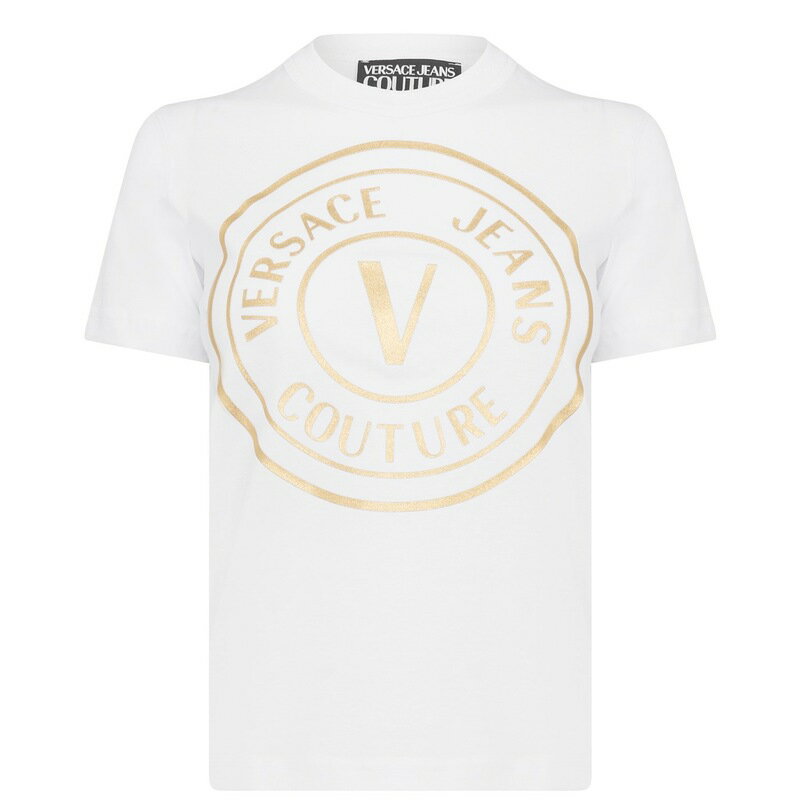 versace 【送料無料】 ヴェルサーチ レディース ナイトウェア アンダーウェア Round Logo T Shirt White G03